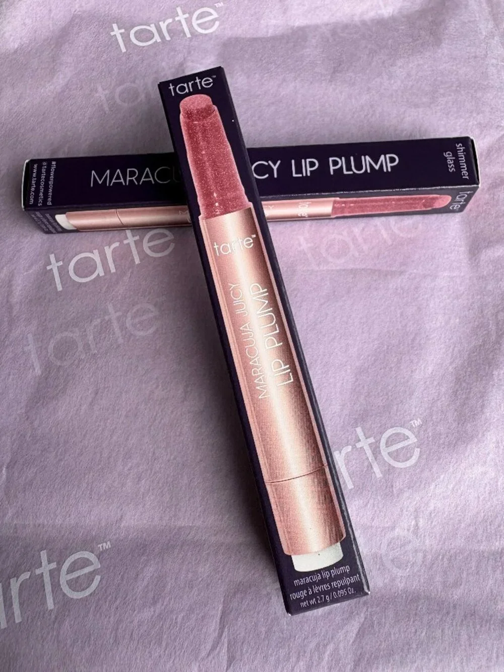 tarte Maracuja Juicy Lip Plump Shimmer Glass – Rosy Mauve / Balm/Gloss/Color NIB